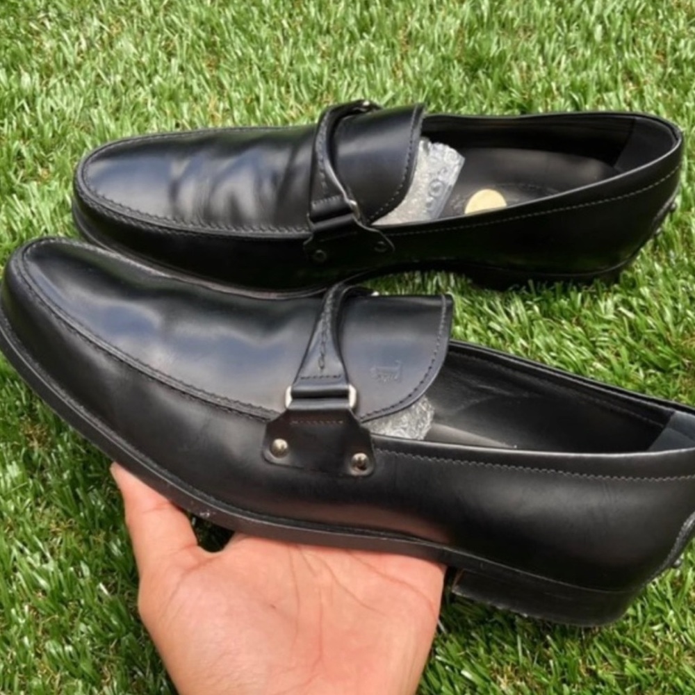 Tod’s Black Leather Italian Shoes Size US 10.5